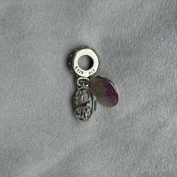 Glittering Infinity Hearts and Stars Dangle Pandora Charm - Picture 4 of 6